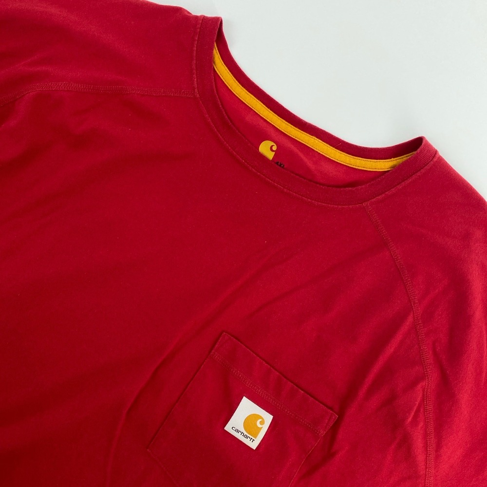 Carhartt Force Pocket T Shirt Mens 4XL Red Relaxed Fit Workwear Big Tall Utility